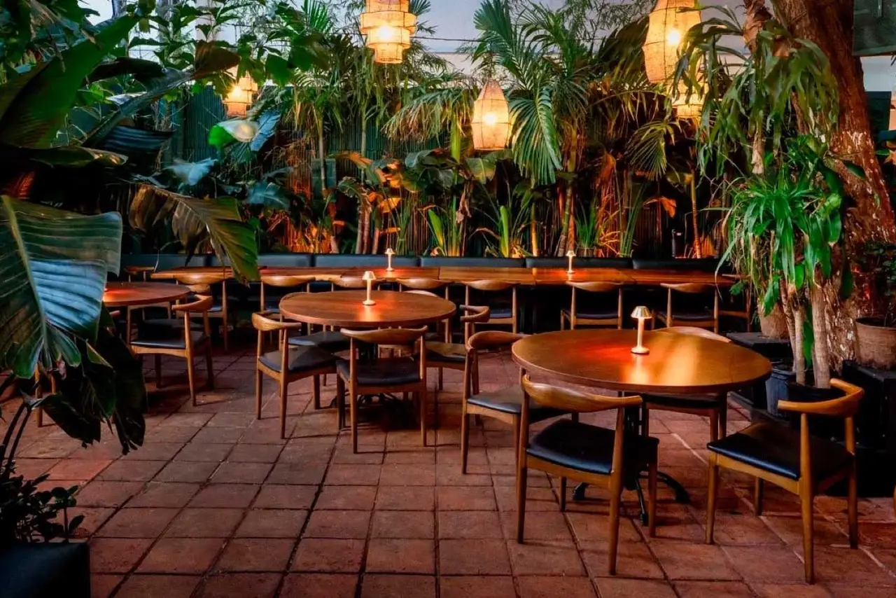 Garden terrace seating at BÂOLI Miami