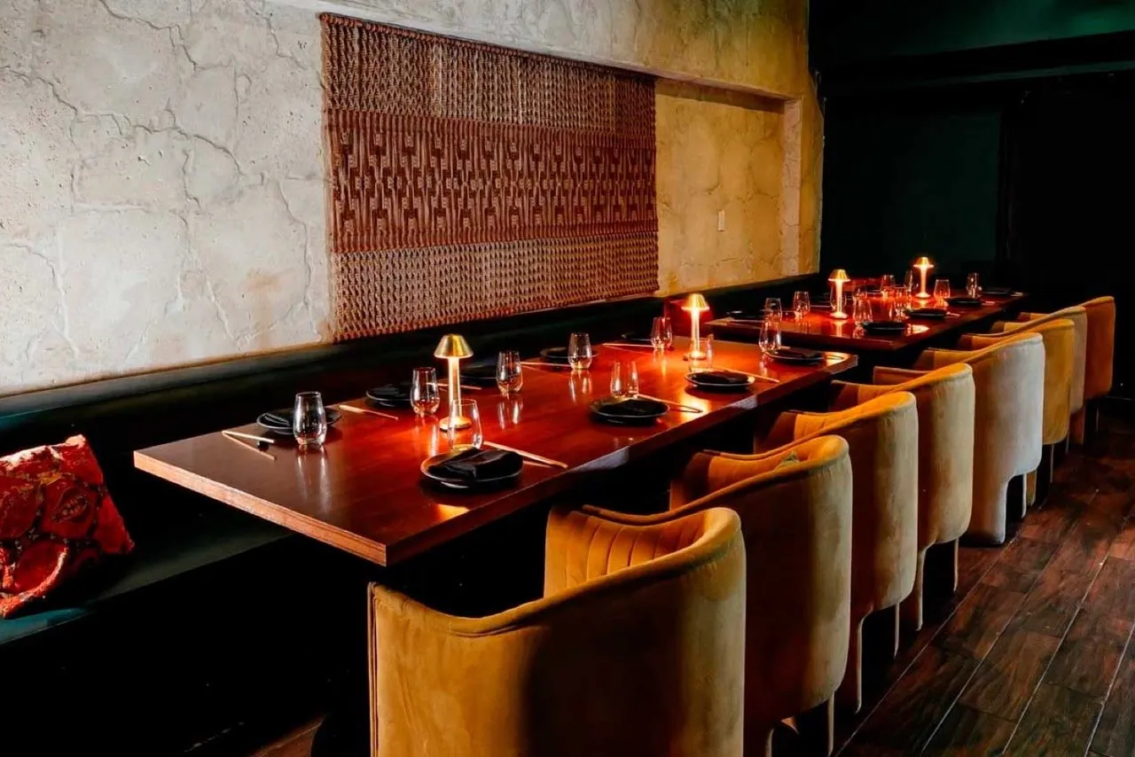 Banquette dining in the main room